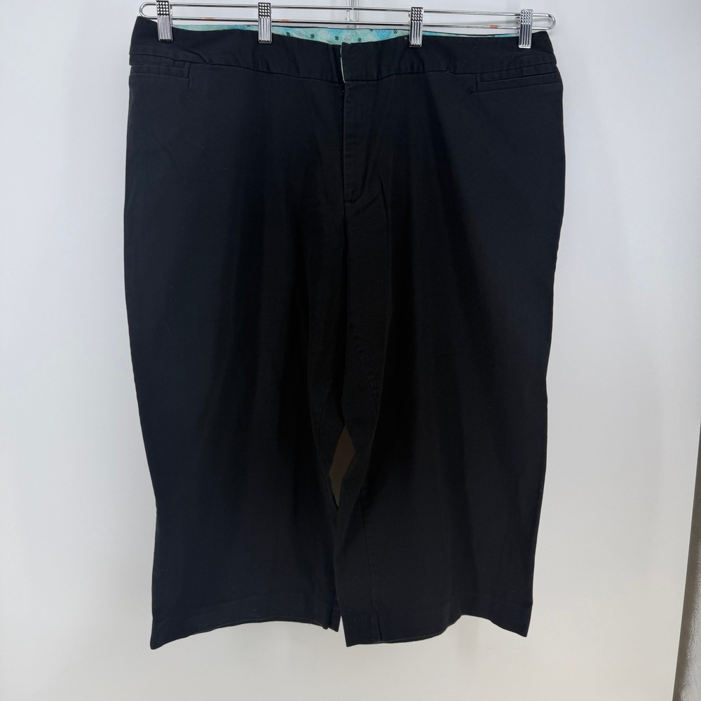 George Capri Pants‎ Womens 26W Black Stretch Cotton Workwear Casual Basic Modest